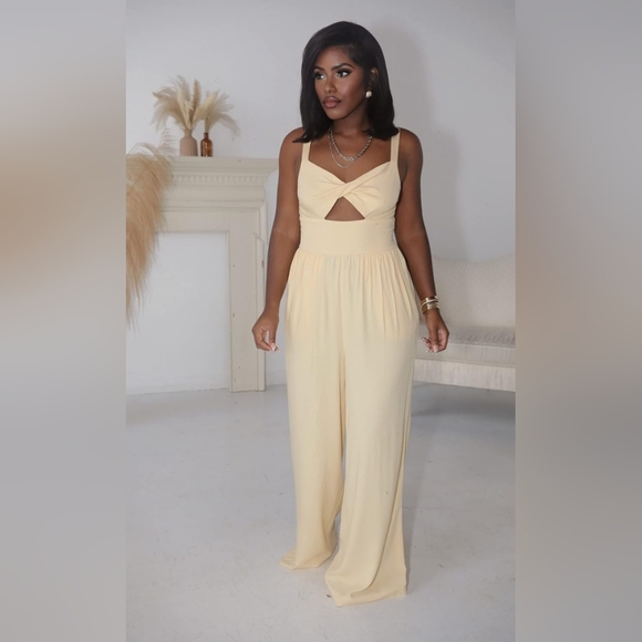 The Drop Pants - The Drop Women's Impala Yellow Cream Jumpsuit by influencer @idesign8 NWT